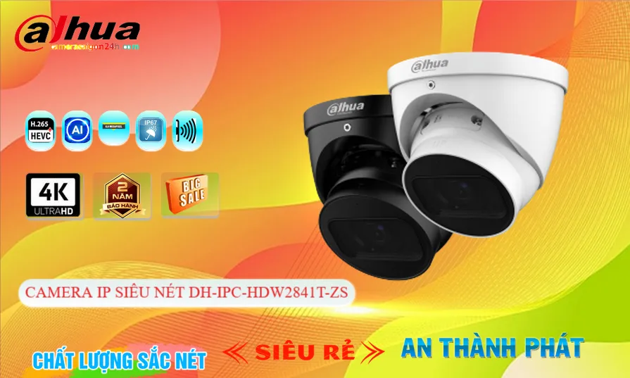 Camera IP Dome 8MP DH-IPC-HDW2841T-ZS