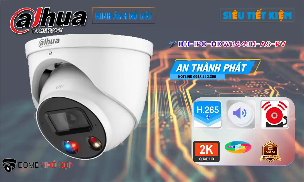 Camera An Ninh  Dahua DH-IPC-HDW3449H-AS-PV Thiết kế Đẹp