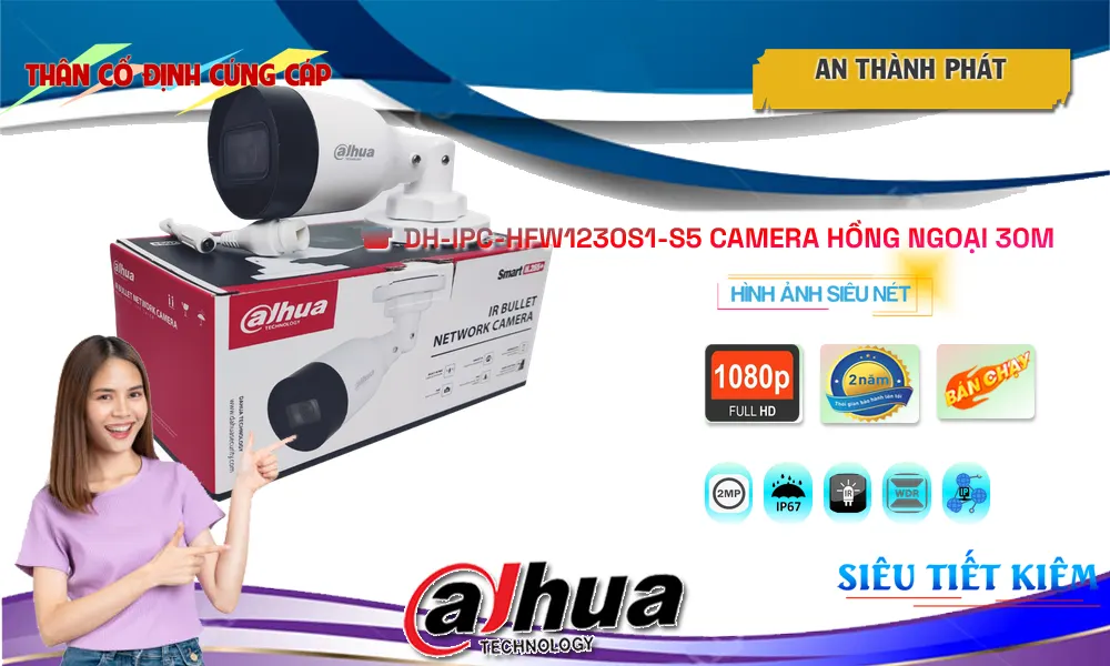 DH-IPC-HFW1230S1-S5 Camera IP Dahua Ngoài Trời