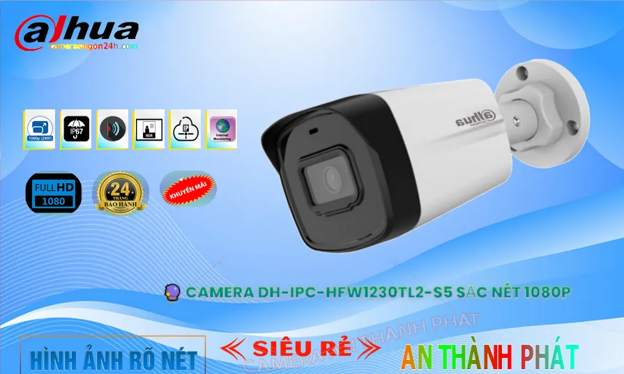 Camera IP Ngoài Trời DH-IPC-HFW1230TL2-S5