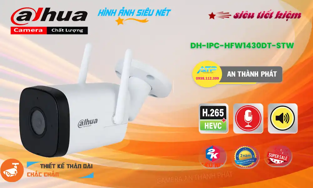 DH-IPC-HFW1430DT-STW  Camera IP Wifi Ngoài Trời 4MP