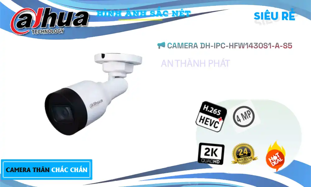 DH-IPC-HFW1430S1-A-S5 Camera  Dahua Mẫu Đẹp