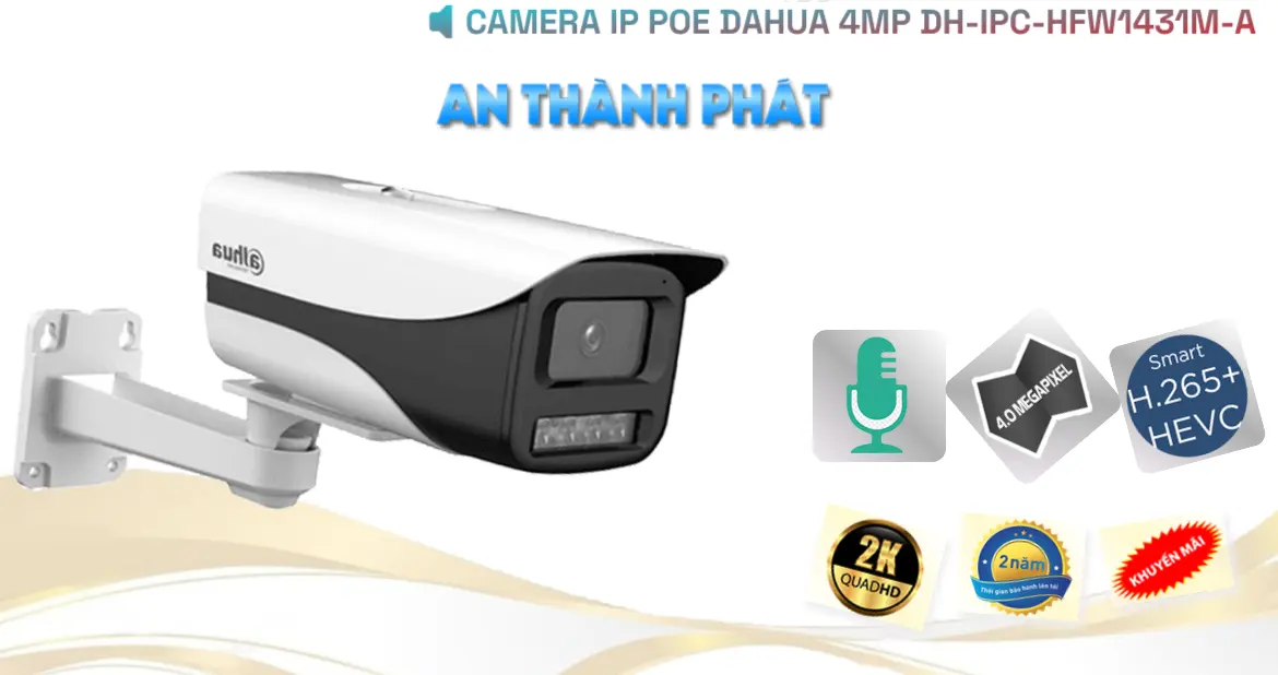 DH-IPC-HFW1431M-A Camera Công Nghệ POE Chất Lượng Dahua DH-IPC-HFW1431M-A Camera Công Nghệ POE Chất Lượng Dahua
