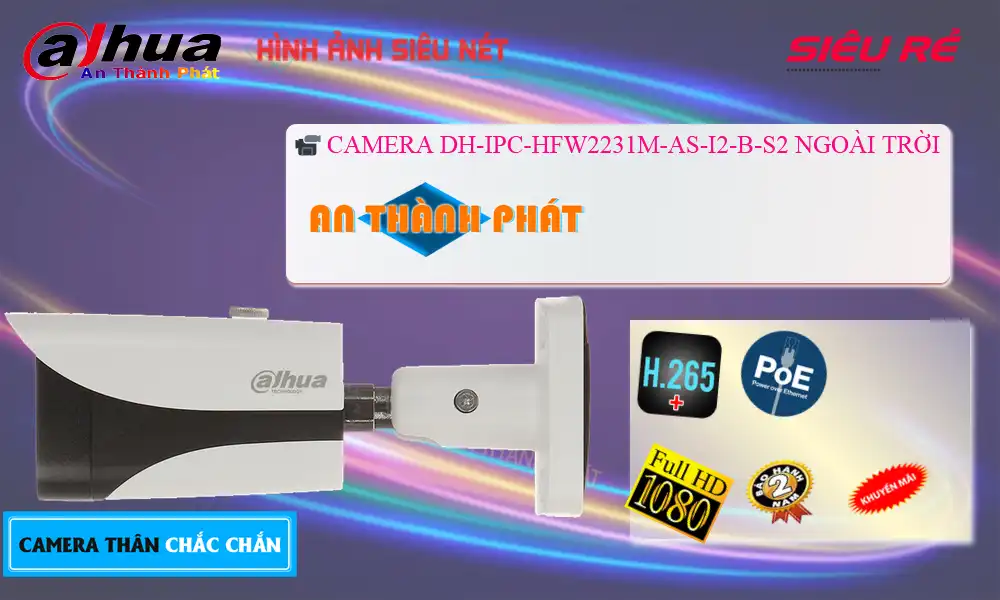 DH-IPC-HFW2231M-AS-I2-B-S2 Camera IP Ngoài Trời