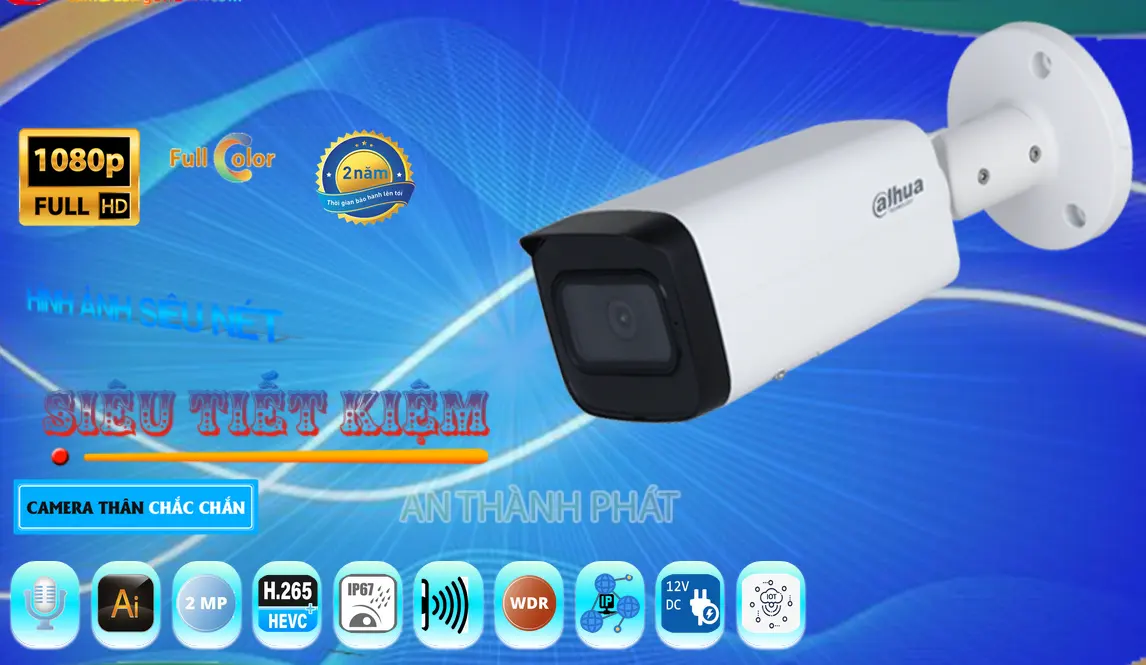 Camera IP Thân Cố Định Dahua DH-IPC-HFW2241T-ZAS 2MP
