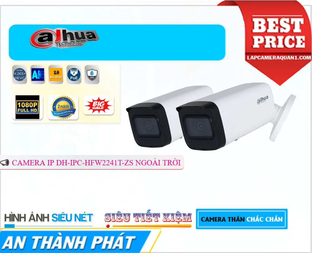 DH-IPC-HFW2241T-ZS sắc nét Dahua ➠ DH-IPC-HFW2241T-ZS sắc nét Dahua ➠