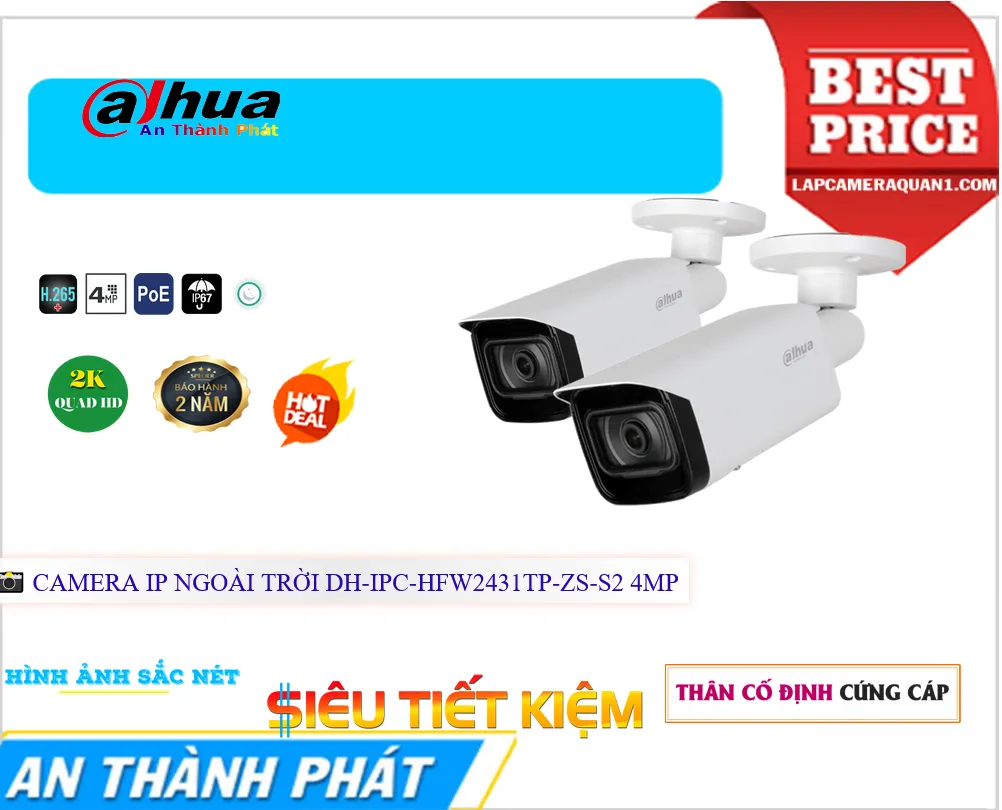DH-IPC-HFW2431TP-ZS-S2 Camera IP Lắp Ngoài Trời