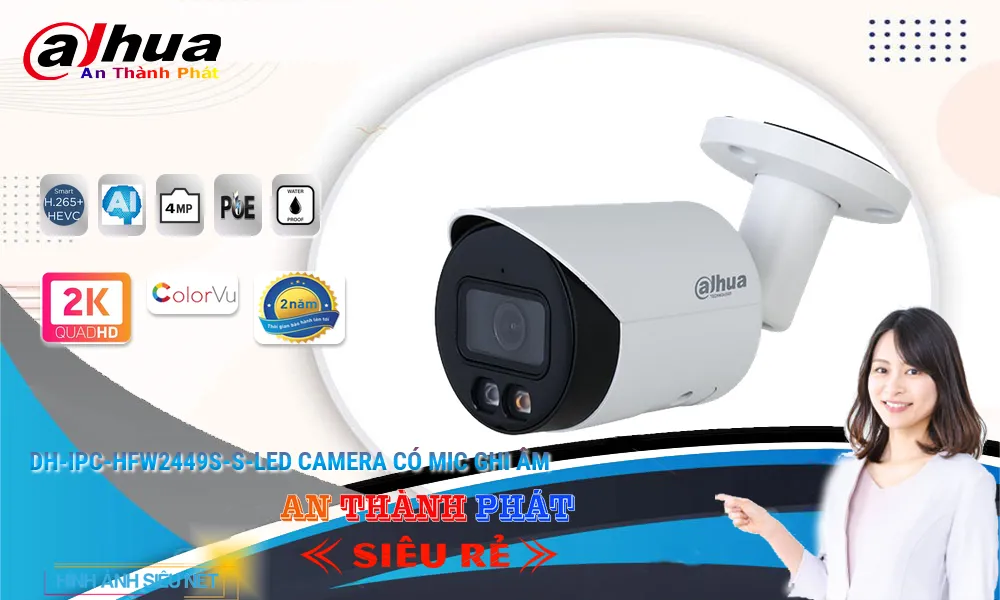 DH-IPC-HFW2449S-S-LED Camera IP Ngoài Trời