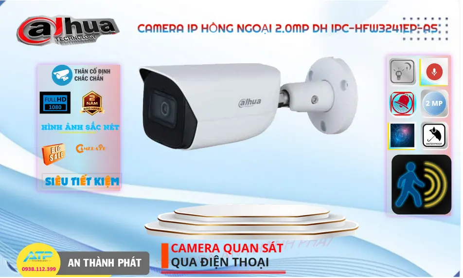 Camera IP Ngoài Trời POE DH-IPC-HFW3241EP-AS