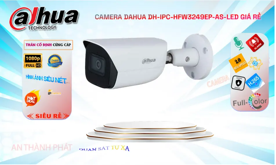 DH-IPC-HFW3249EP-AS-LED Camera Ngoài Trời Full Color