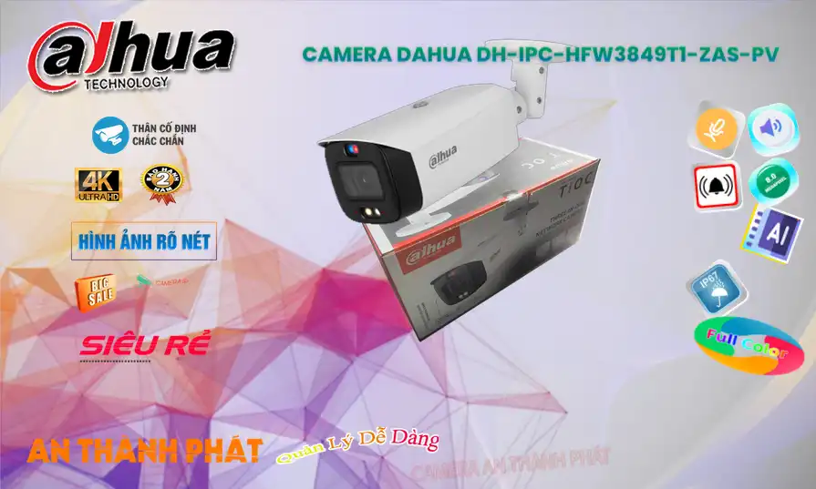DH-IPC-HFW3849T1-ZAS-PV Camera  Dahua Công Nghệ Mới