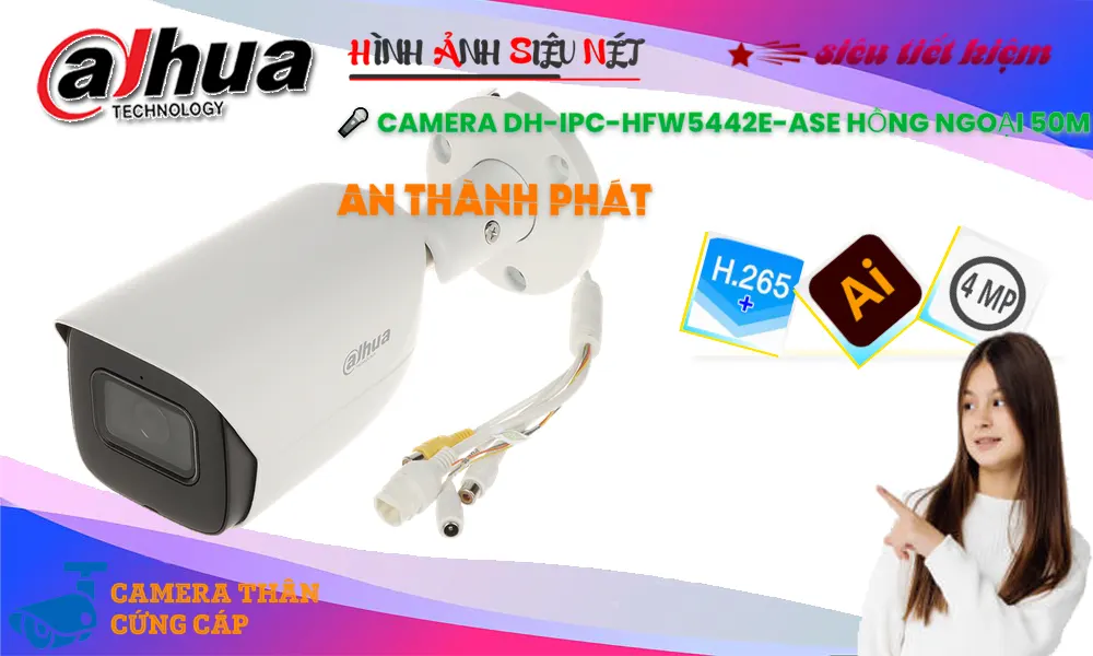 DH-IPC-HFW5442E-ASE Camera IP Nhà Xưởng AI 4MP