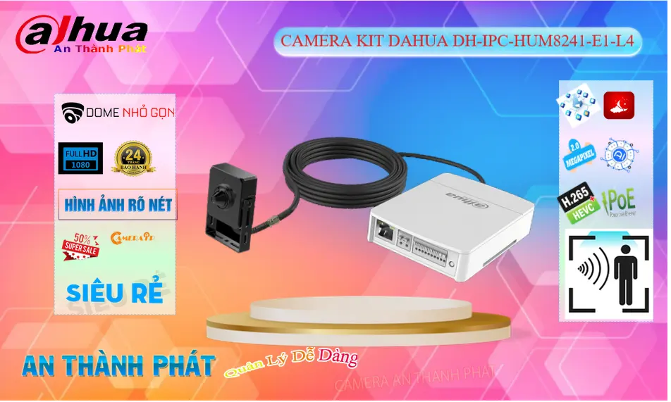 Camera IP Dahua Pinhole DH-IPC-HUM8241-E1-L4