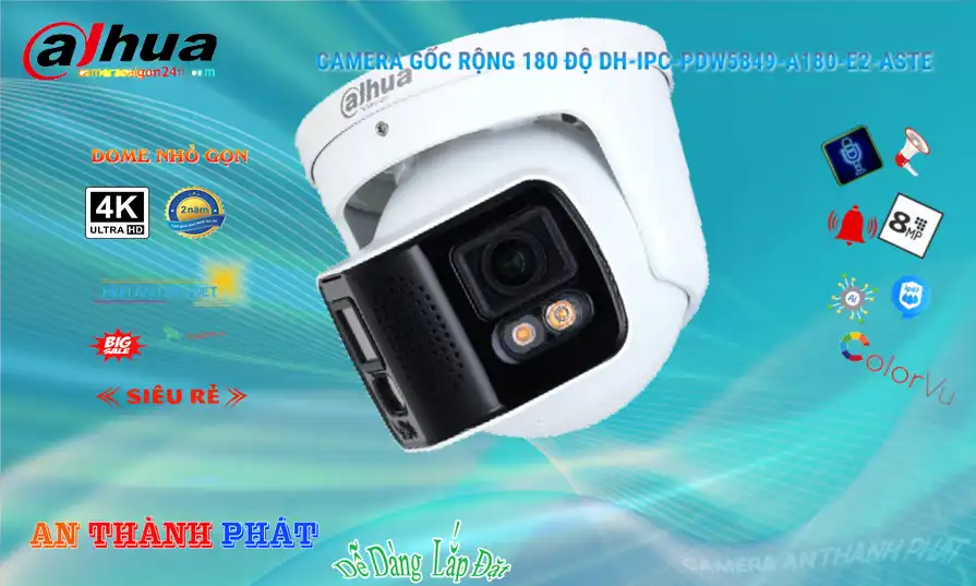 Camera DH-IPC-PDW5849-A180-E2-ASTE  Dahua Mẫu Đẹp