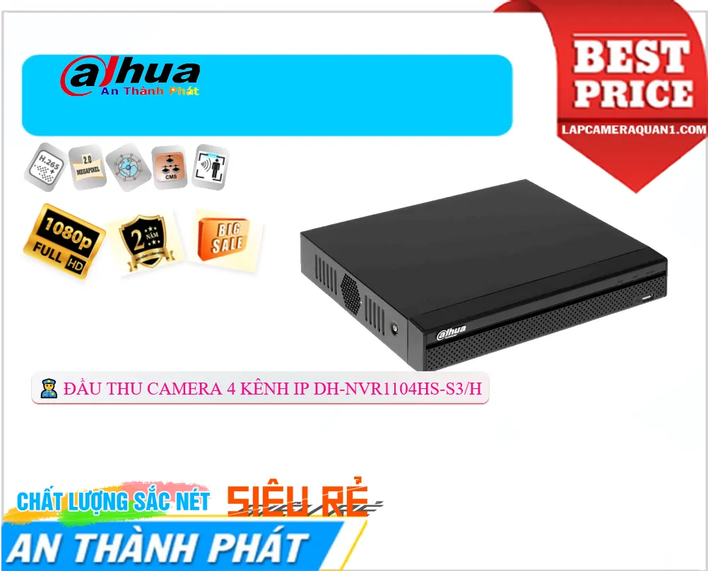 DH-NVR1104HS-S3/H sắc nét Dahua DH-NVR1104HS-S3/H sắc nét Dahua