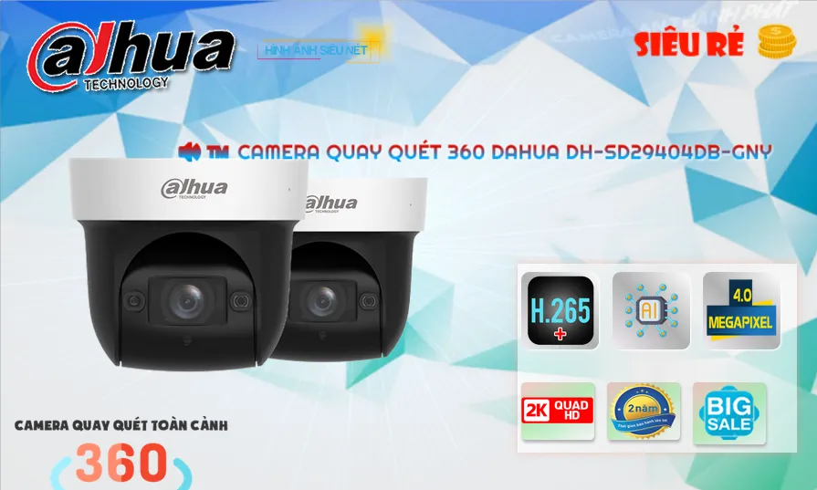 DH-SD29404DB-GNY Camera IP Speed Dome 4MP