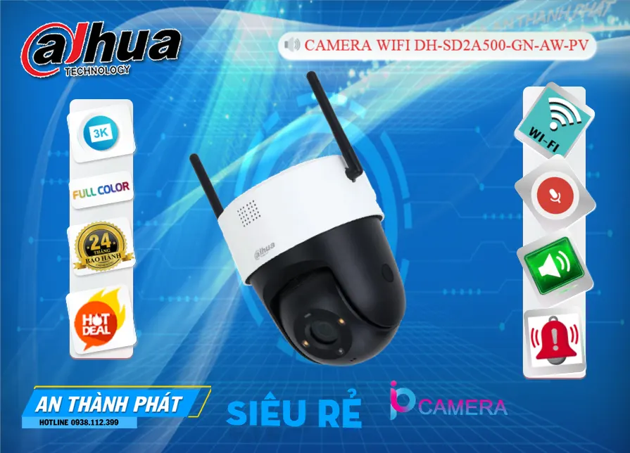 Camera IP Wifi Quay Quét 360 DH-SD2A500-GN-AW-PV 5MP