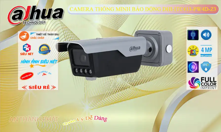 DHI-ITC413-PW4D-Z3 Camera An Ninh Thiết kế Đẹp