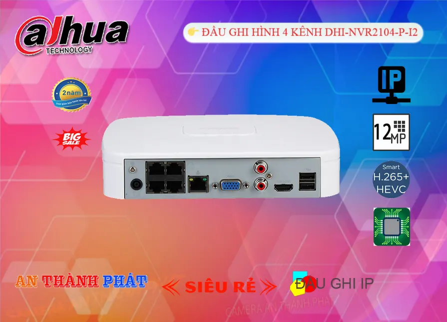 Đầu Ghi Camera IP DHI-NVR2104-P-I2  4 Kênh