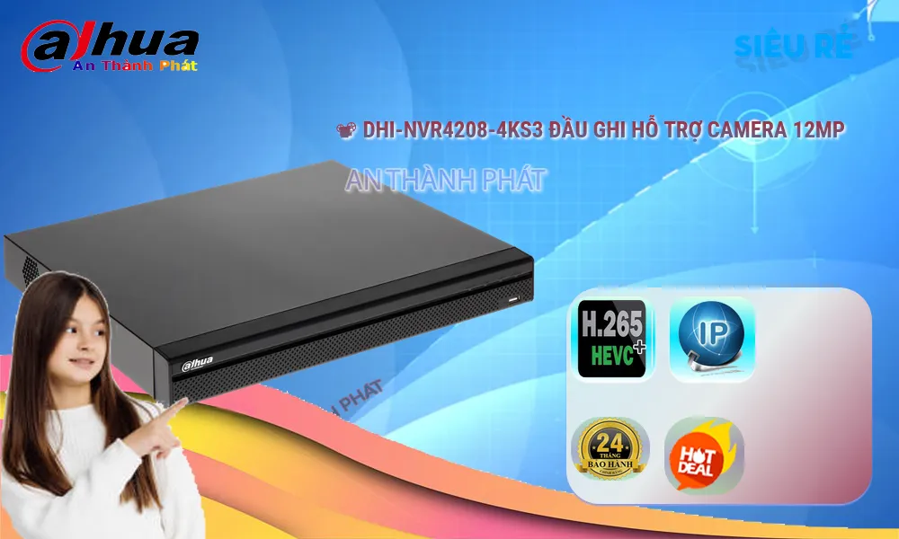 DHI-NVR4208-4KS3 Đầu ghi Camera Dahua Đang giảm giá