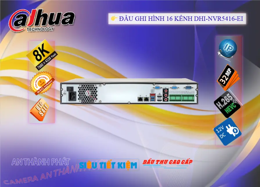 DHI-NVR5416-EI Đầu ghi Camera IP 16 Kênh 32MP 4 HDD