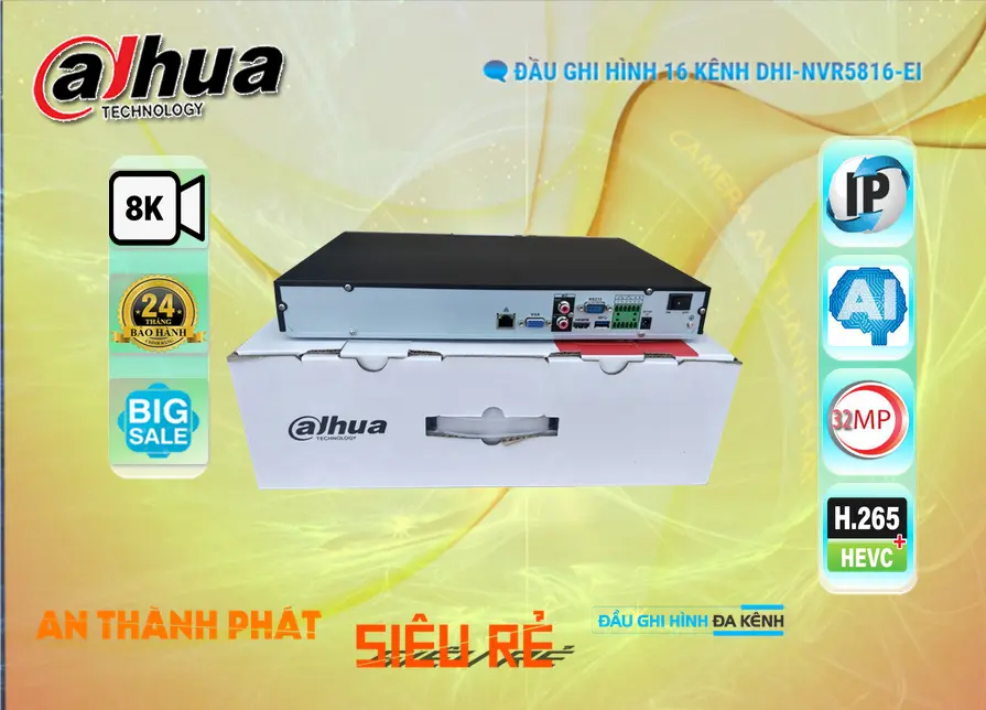 DHI-NVR5816-EI Đầu ghi Camera IP 16 Kênh 32MP