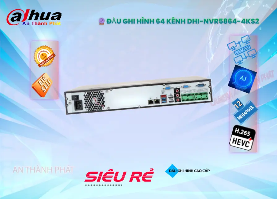 Đầu IP 32 Kênh 12 8HDD Dahua DHI-NVR5832-R-4KS2