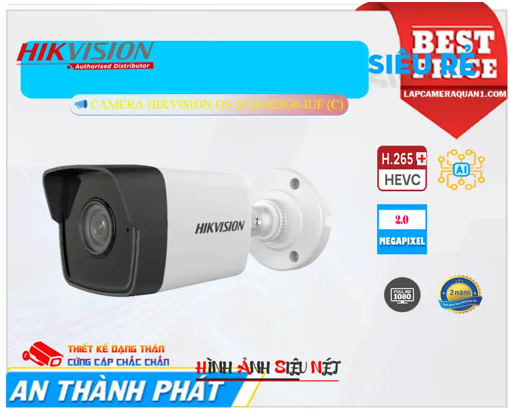 Camera Hikvision DS-2CD1023G0-IUF (C)