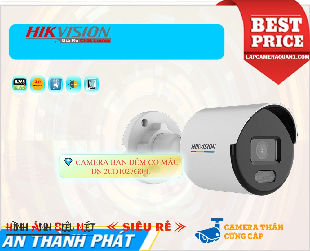 Camera Hikvision DS-2CD1027G0-L Tiết Kiệm ❂