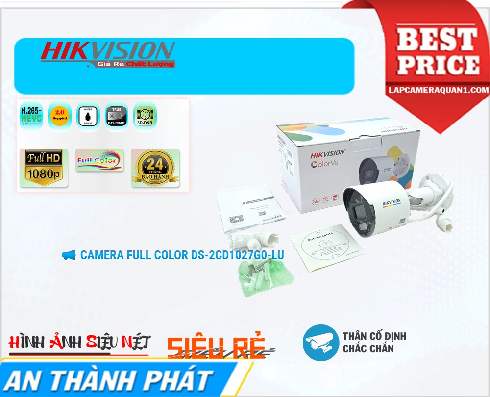 ✲  Camera Hikvision giá rẻ chất lượng cao DS-2CD1027G0-LU