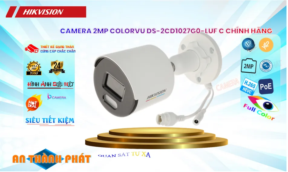 Camera IP DS-2CD1027G0-LUFC Full Color