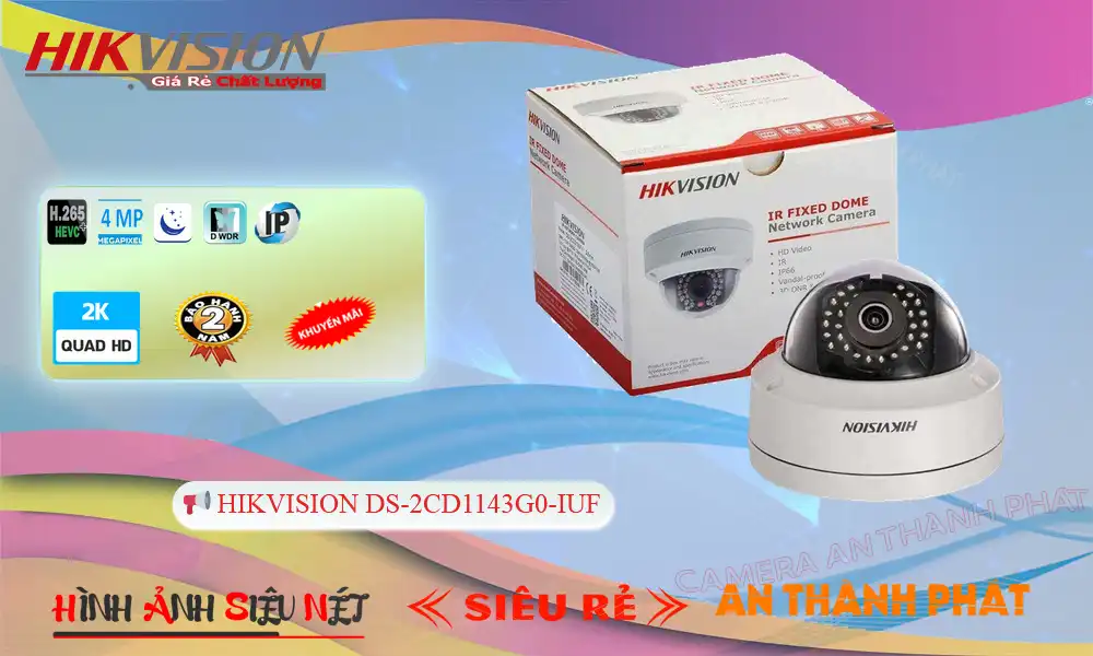 Camera An Ninh  Hikvision DS-2CD1143G0-IUF Giá rẻ