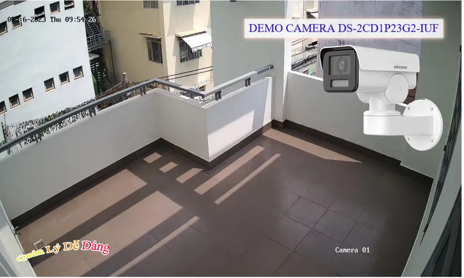 DS-2CD1P23G2-IUF Camera IP Thân Xoay 360 Ghi Âm
