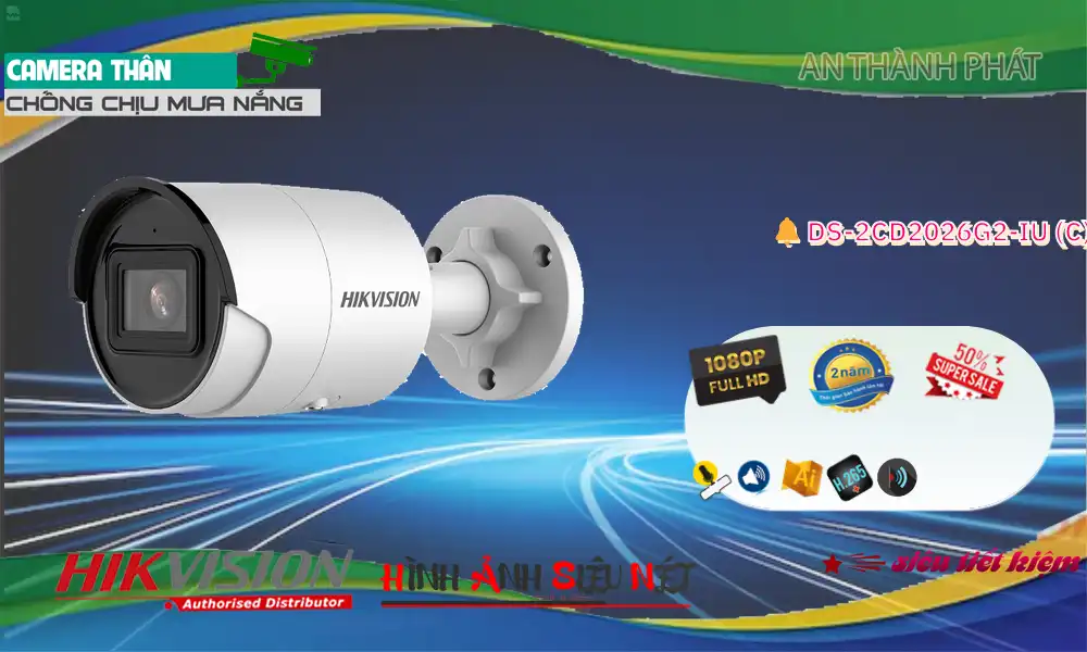 DS-2CD2026G2-IU (C) sắc nét Hikvision