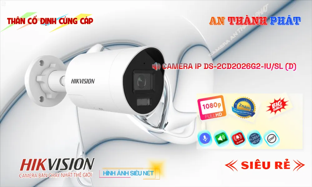 DS-2CD2026G2-IU/SL(D) Camera IP Hikvision Đàm Thoại