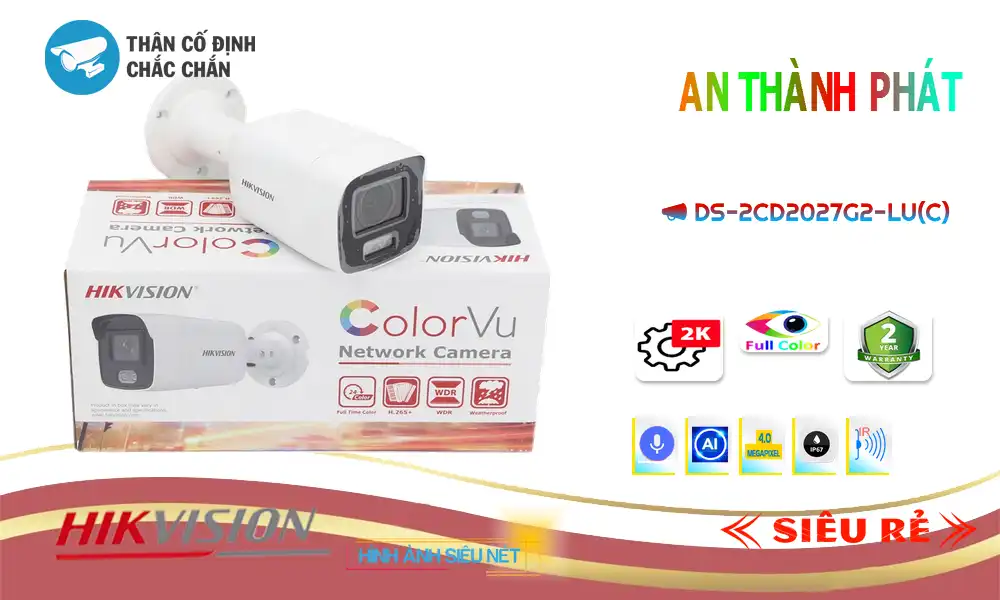 Camera Hikvision DS-2CD2027G2-LU(C)