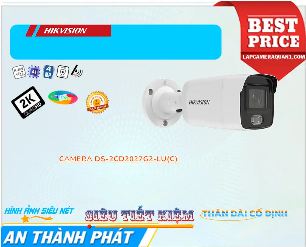 Camera Hikvision DS-2CD2027G2-LU(C)