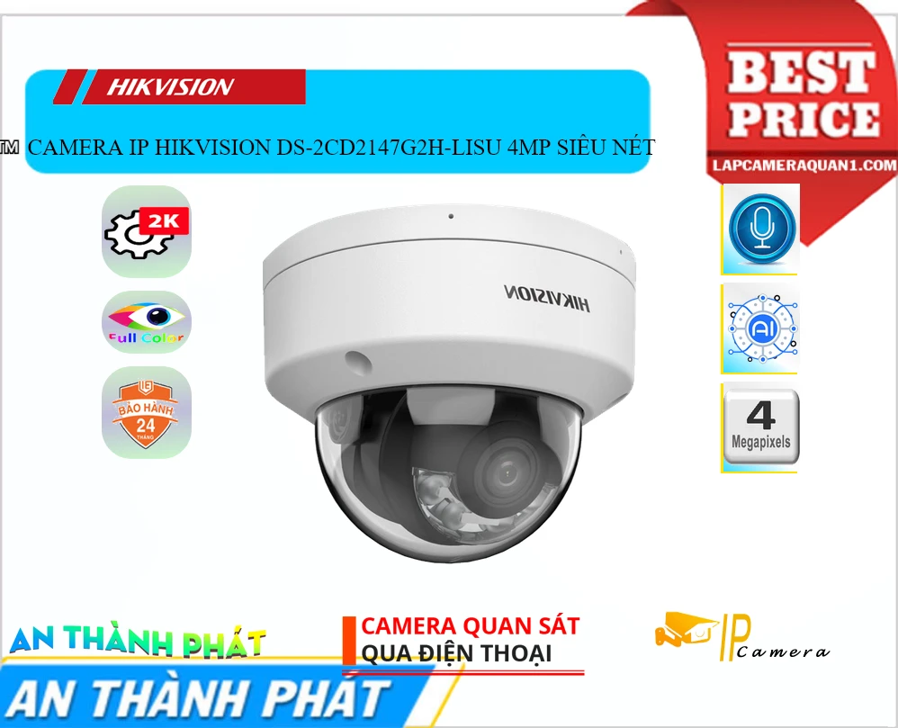 ✲ Camera DS-2CD2147G2H-LISU Hikvision Thiết kế Đẹp ✲ Camera DS-2CD2147G2H-LISU Hikvision Thiết kế Đẹp