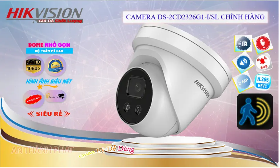 Camera IP Hikvision POE Báo Động DS-2CD2326G1-I/SL
