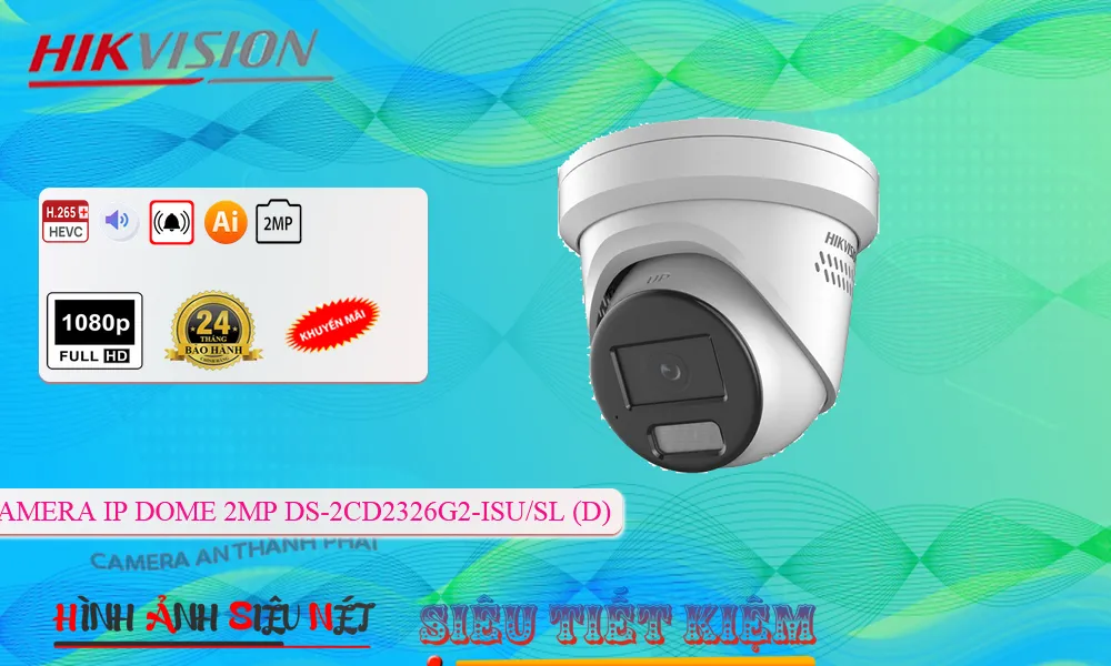 Camera DS-2CD2326G2-ISU/SL(D) Camera IP Hikvision Báo Động