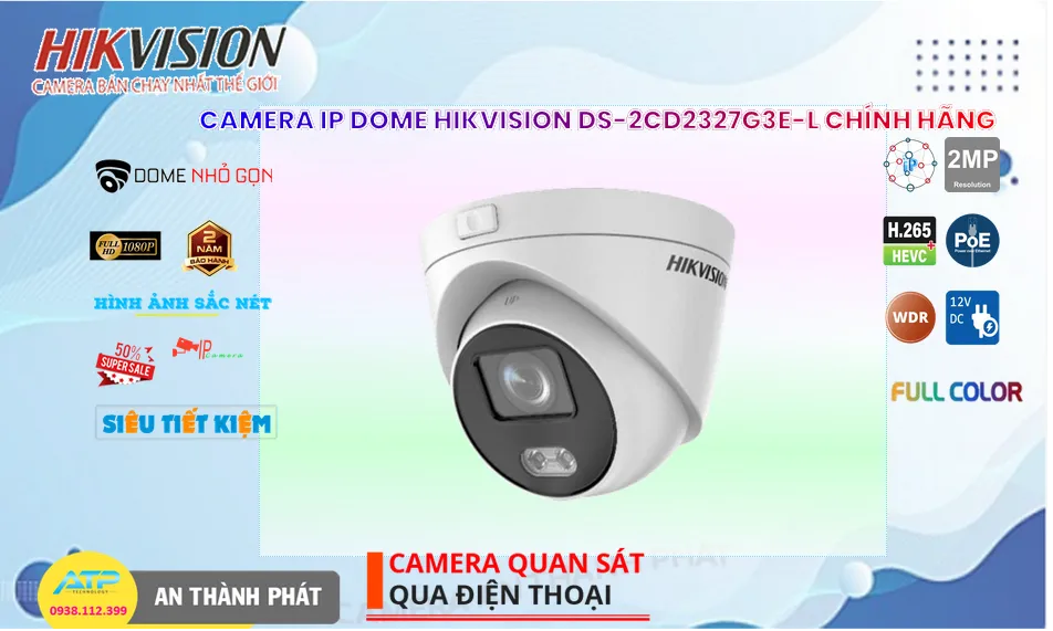 DS-2CD2327G3E-L Camera IP POE Full Color