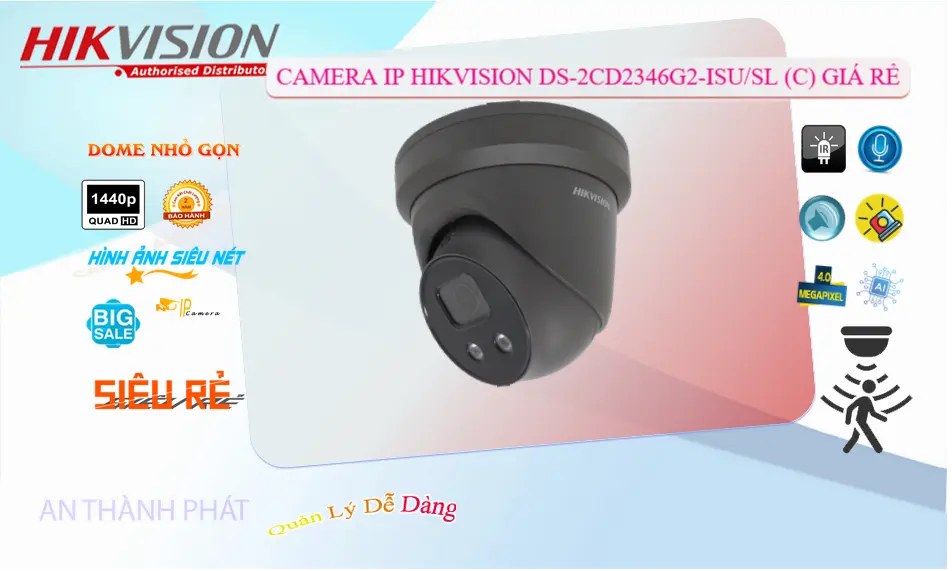 DS-2CD2346G2-ISU/SL(C) Camera IP Hikvision 4MP