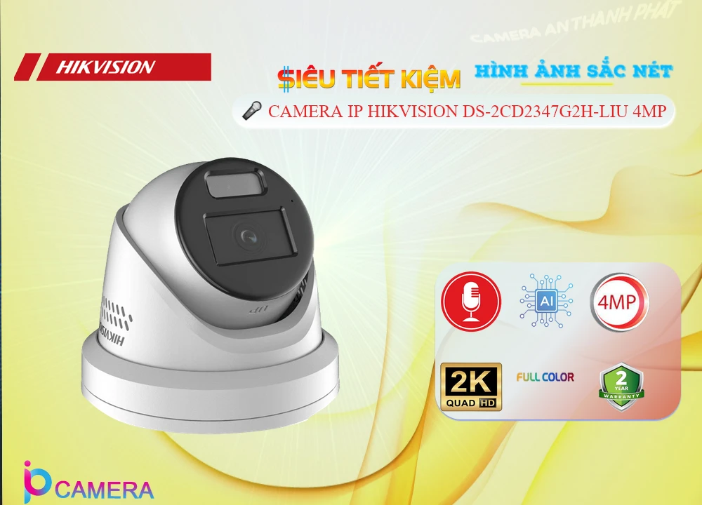 DS-2CD2347G2H-LIU Ip POE sắc nét Camera Giám Sát Giá rẻ