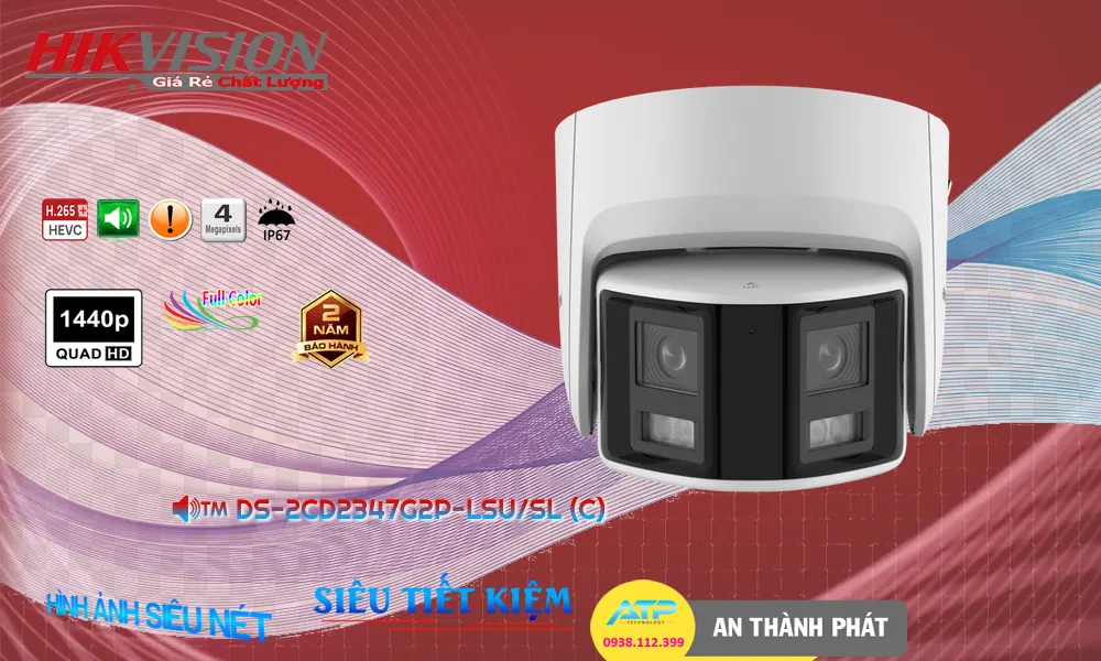 Camera IP Hikvision Full Color 30m DS-2CD2347G2P-LSU/SL(C)