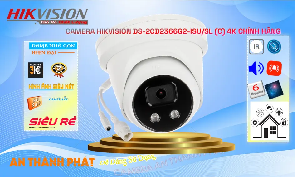 Camera IP POE 6MP DS-2CD2366G2-ISU/SL(C)