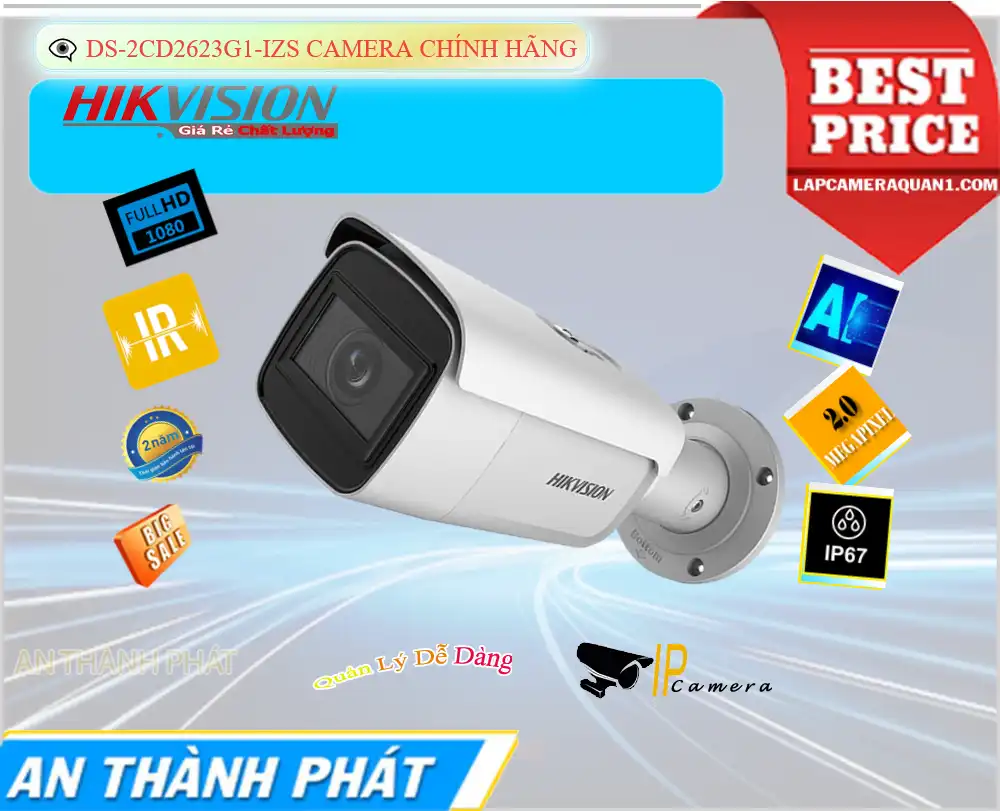 Camera  Hikvision Giá rẻ DS-2CD2623G1-IZS