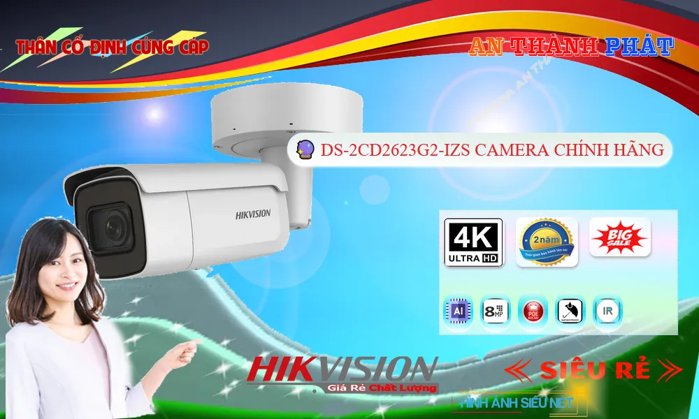 Camera IP Hikvision DS-2CD2623G2-IZS 1080P