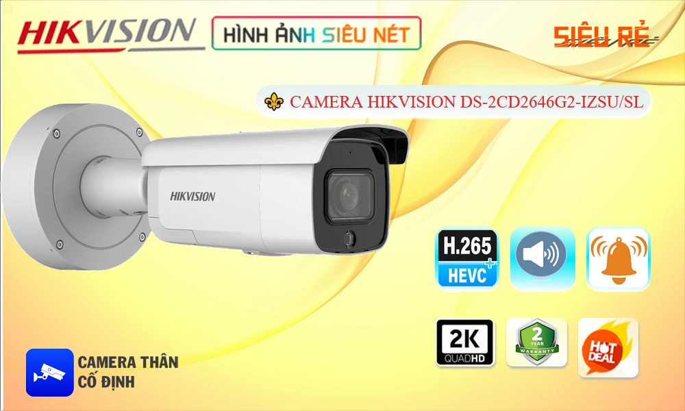 Camera DS-2CD2646G2-IZSU/SL Thương Hiệu Hikvision
