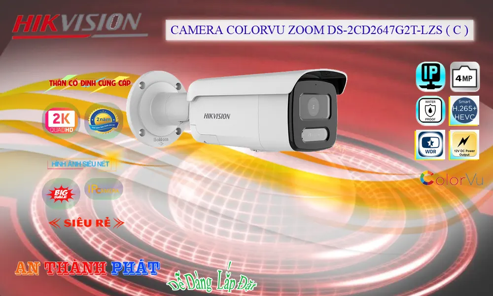 DS-2CD2647G2T-LZS(C) Camera IP Hikvision 4MP