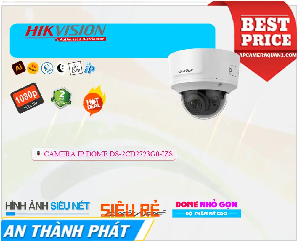 DS-2CD2723G0-IZS sắc nét Hikvision
